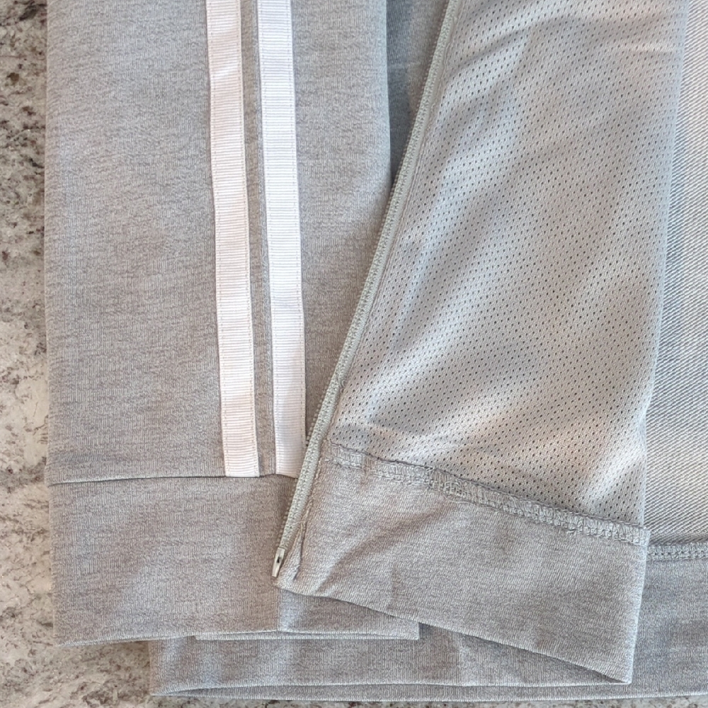 Women's Light Gray Hooded Track Jacket with White Stripe & Dot Accent - Picture 11 of 16